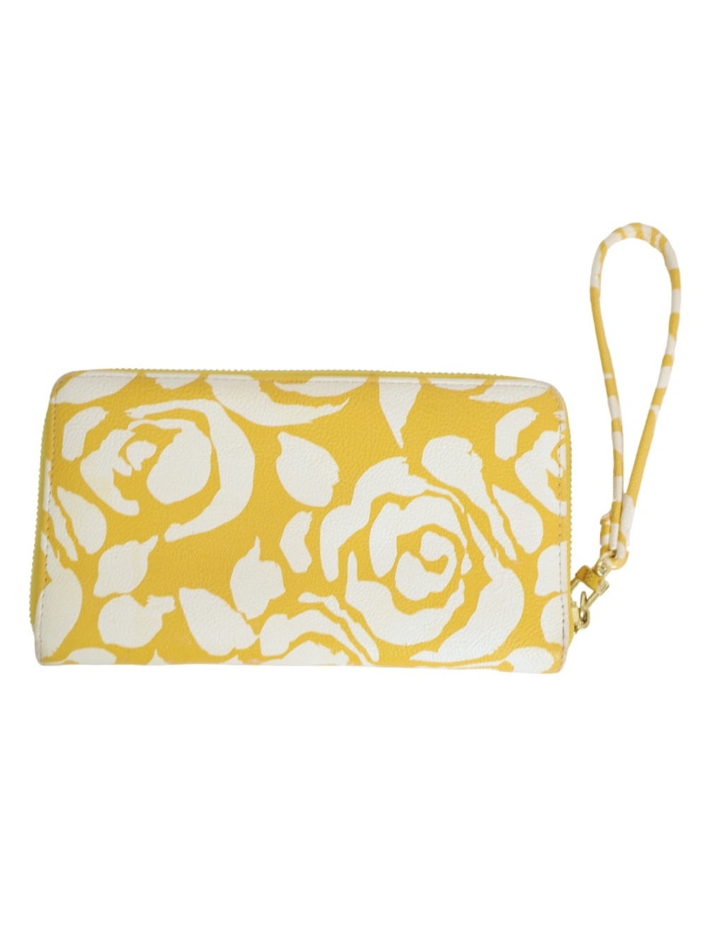 Betsey Johnson Yellow Cream Floral Zip Around Wristlet Clutch Wallet - Picture 3 of 9